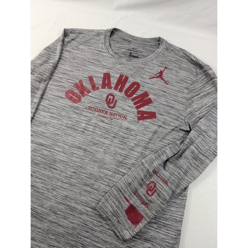 Boomer Sooner Oklahoma Shirt Large Long Sleeve Nike Air Jordan Performance OU